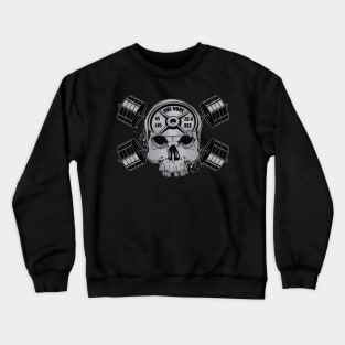 Heavy Metal Skull & Barbell Crossbones Crewneck Sweatshirt